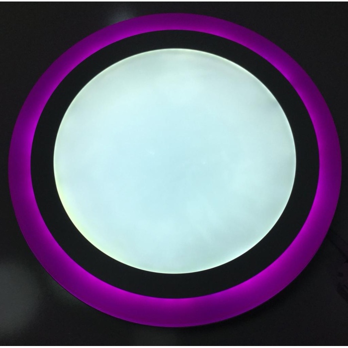 CNL LED 18+6 Watt Pembe ve Beyaz Işık Çift Renk Sıva Üstü Yuvarlak Led Panel Armatür