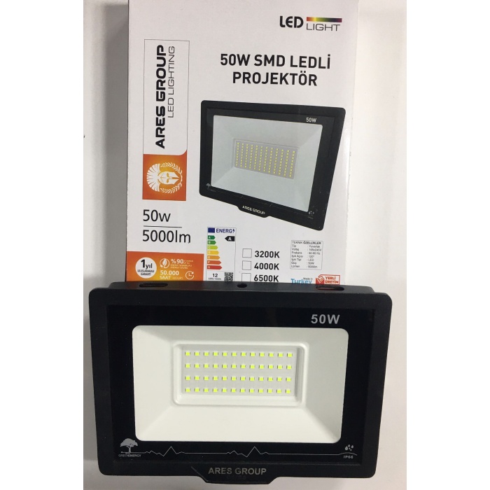 LED LİGHTİNG 50 Watt 5000 Lümen Yeşil Işık SMD Ledli Projektör ( IP66 )