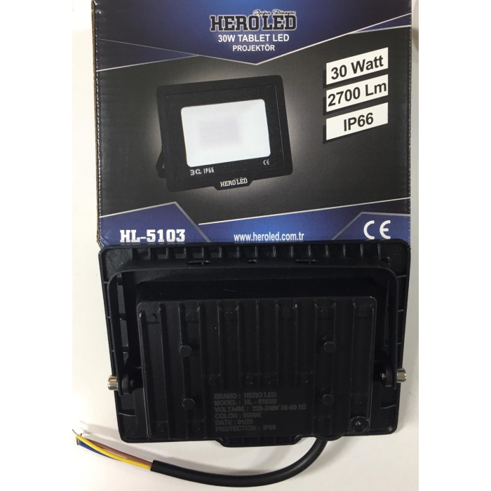 HEROLED 30 Watt 2700 Lümen Beyaz Işık Tablet Led Projektör ( IP66 )