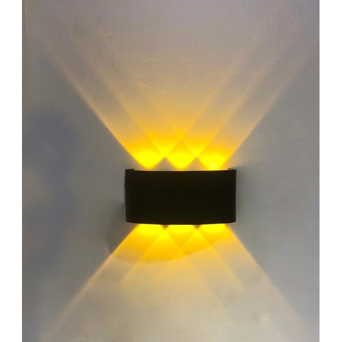 GARRA 6 Watt Siyah Kasa Amber Işık Dış Mekan Çift Yönlü Modern Led Aplik