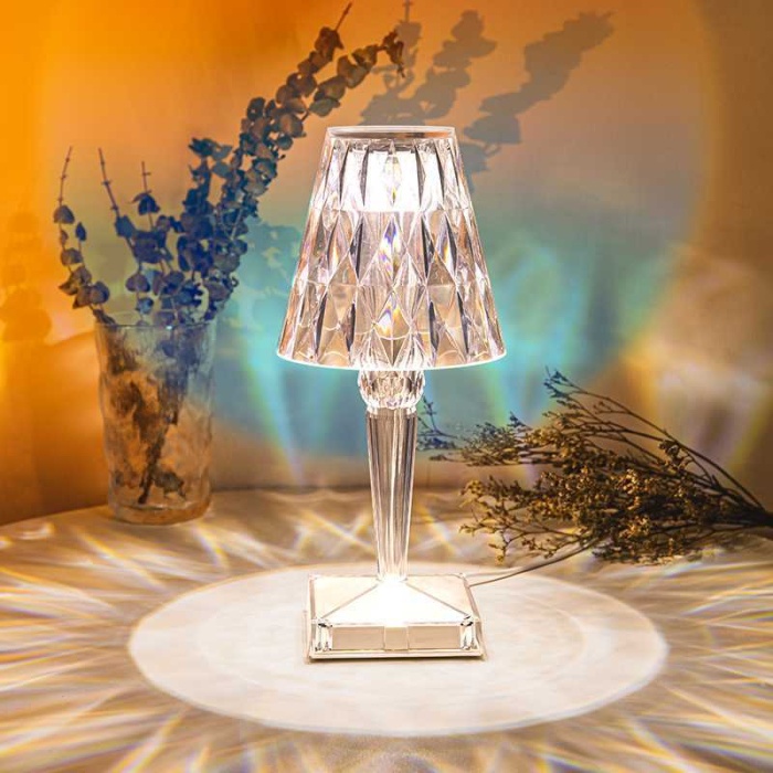 WINNBOSS 3 Renk Yanan (Beyaz Işık-4000 Kelvin-Gün Işığı) Dimmerli Dokunmatik Kristal Lamba (MD01)