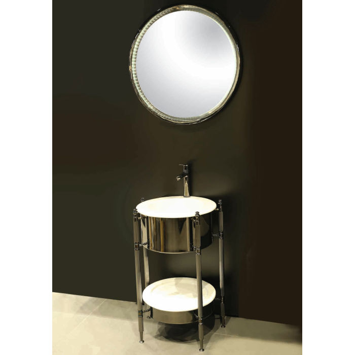 Kattevik Ayna Led Işıklı, PVD Füme 304 Paslanmaz, 74cm Çap