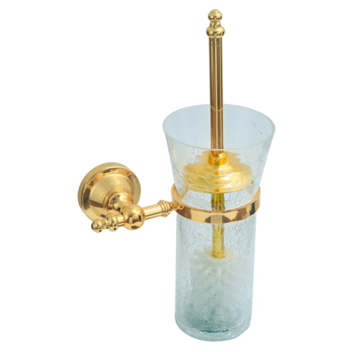 Ottoman Gold Serisi, Montajlı Klozet Fırçası, C Cam, 13x21x37cm, PVD Kaplama, Pirinç Malzeme