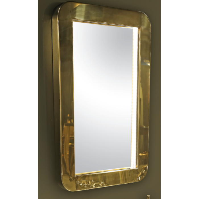 Venüs Ayna Led Işıklı, PVD Gold 304 Paslanmaz, 5x90x60cm