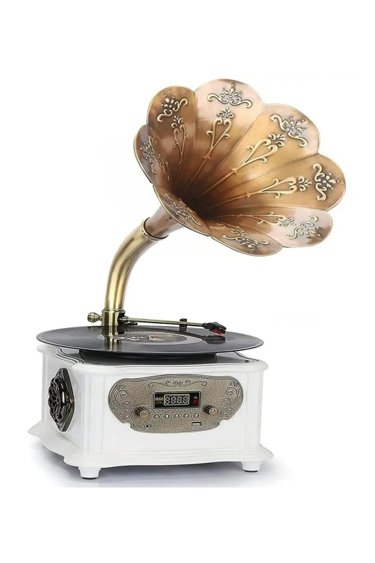 Record Master Rmj-209C Beyaz Gramofon Pikap - Radyo-Bluetooth - Usb