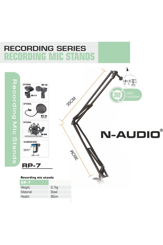 Rp-7 36Cm Podcast Akrobat Masa Monteli Mic Stand