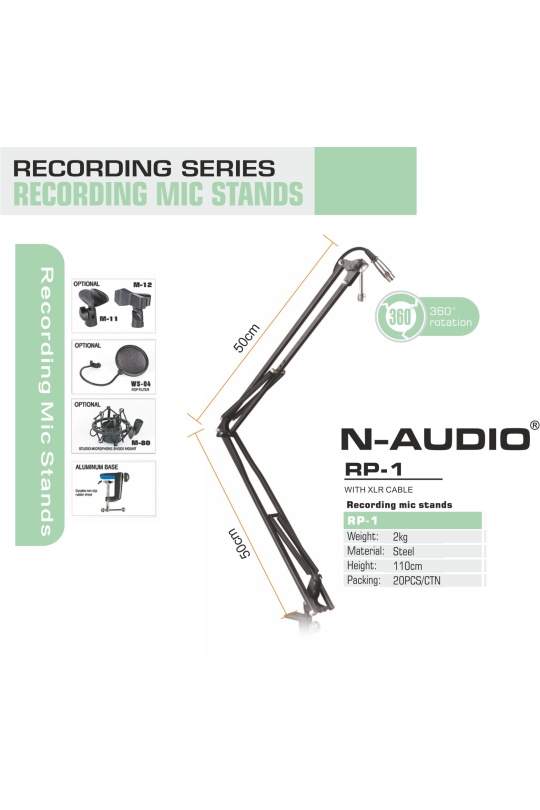 Rp-1 50Cm Akrobat Masa Monteli Mic Stand Kablolu