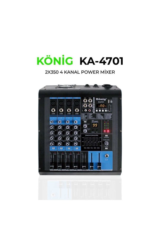 König Ka-4701 P 4 Kanal Power Mixer 2X350W