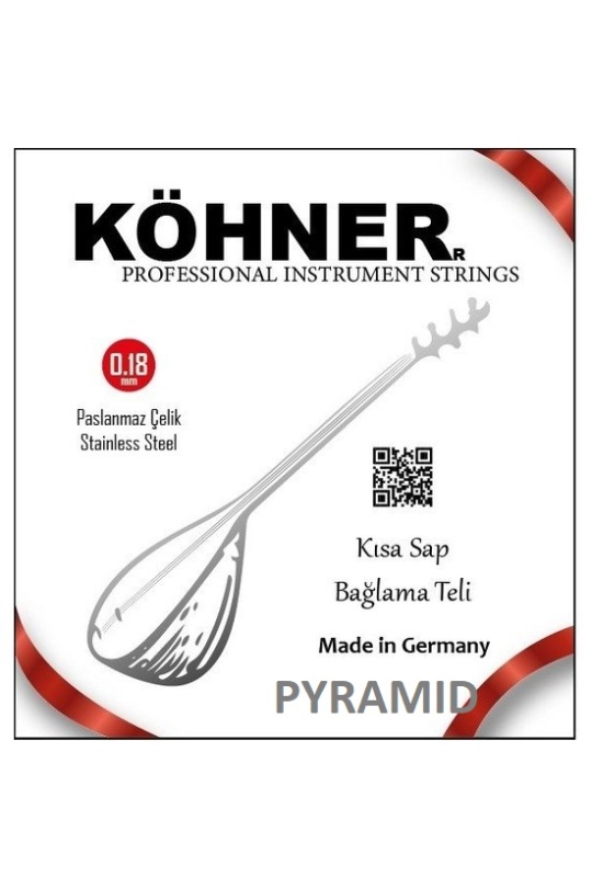 Köhner Pyramid Saz Teli 0 18 Kısa Sap Bağlama Teli