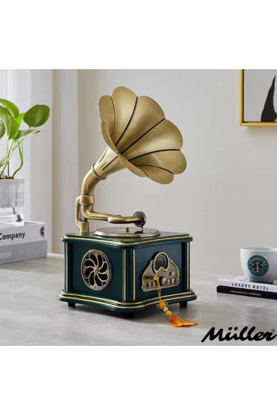 Müller Md-88 Dekoratif Bluetooth Gramofon Dark Green 220*200*400Mm