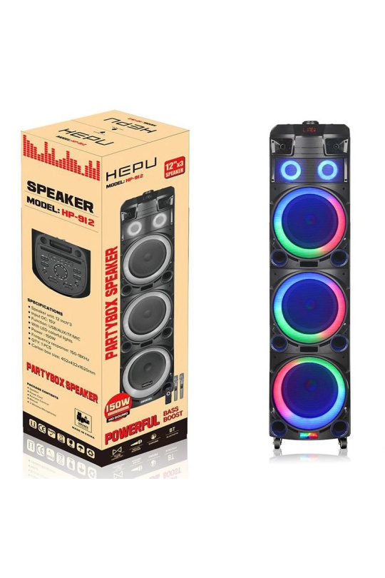 Hepu Hp-918 3*12 Süper Bass Party Box Bluetooth Speaker