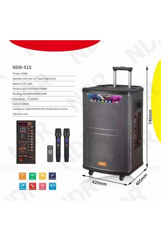 Ndr-515 Şarjlı Taşınabilir Hoparlör