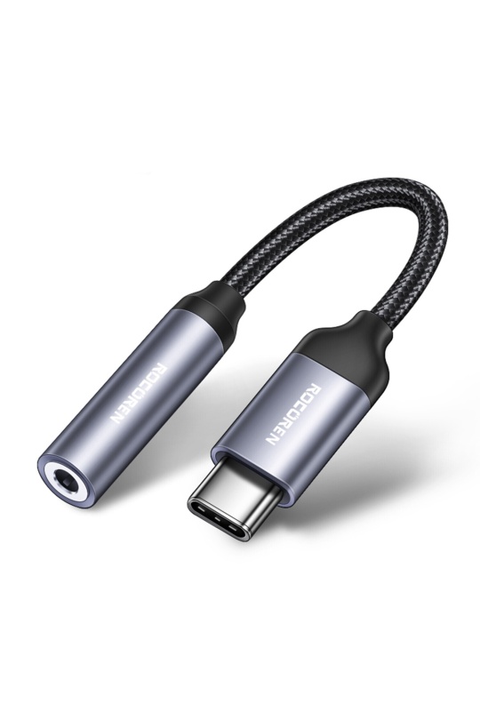 Rocoren DAC Çipli Type-C to 3.5mm Jack Aux Ses Dönüştürücü Çevirici Kablo Adaptör