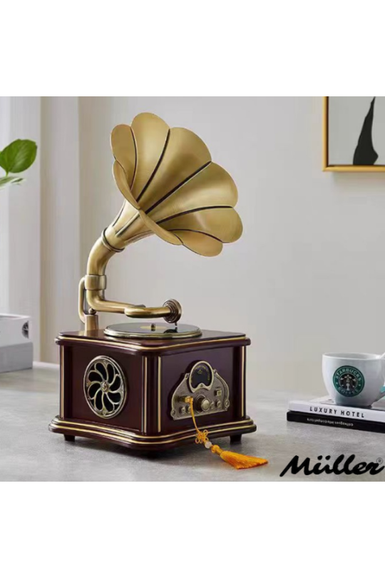 Müller Md-88 Dekoratif Bluetooth Gramofon Dark Brown 220*200*400Mm