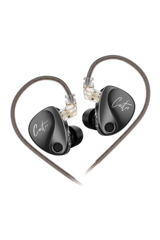 KZ Castor Kulak HiFi Kulaklık 2 Dinamik High-end Ayarlanabilir dengeli armatür In-Ear Monitör Kulakiçi Kulaklık (Black-Siyah)