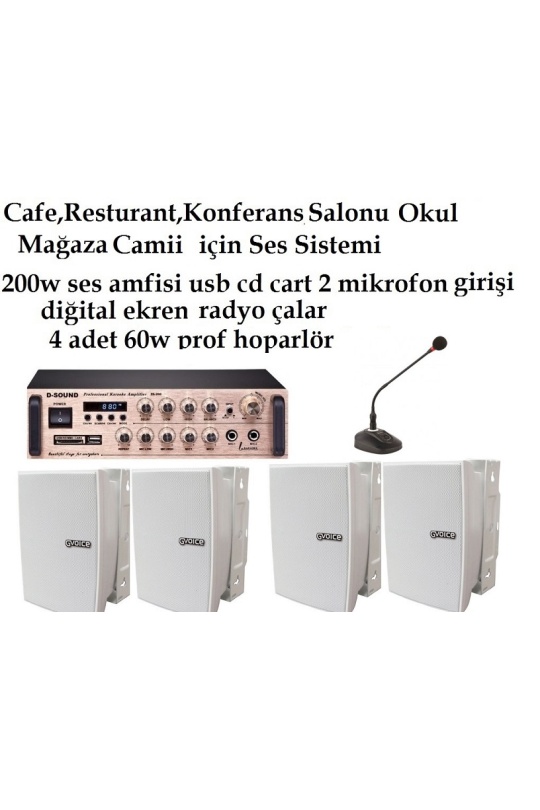 Mağaza Okul Cami Resturant Prof Ses Sistemi Paketi