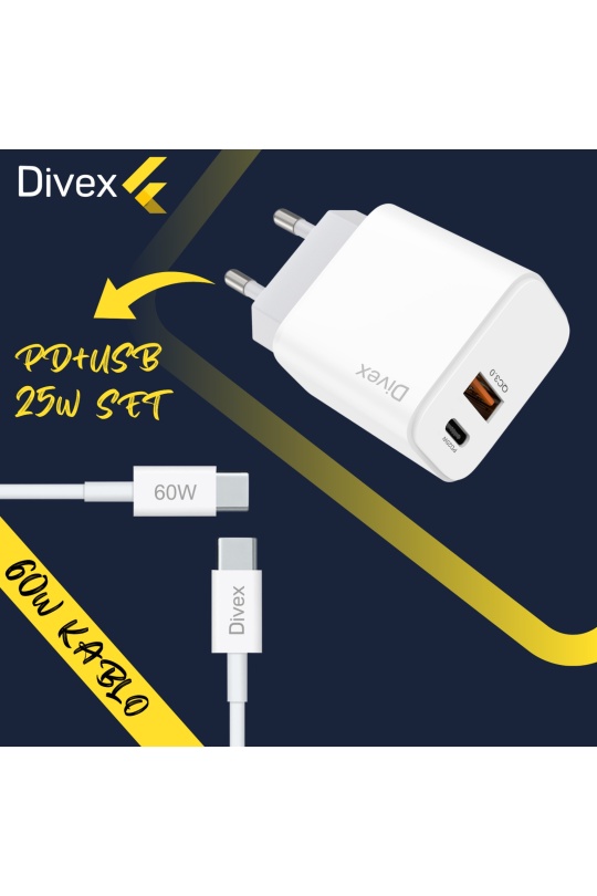 Divex Ds-228 25W Qc:3 0 Pd ve Usb Typc-E Şarj Seti