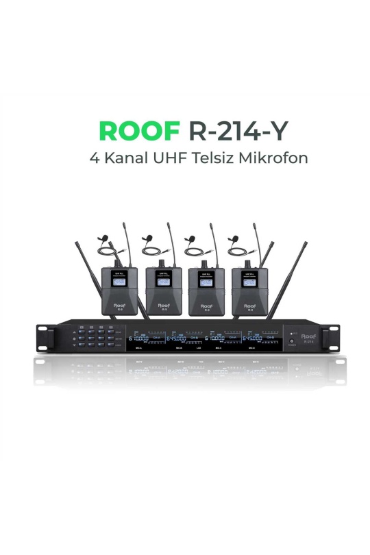 ROOF R-214 Y UHF TELSİZ 4 YAKA MİKROFON