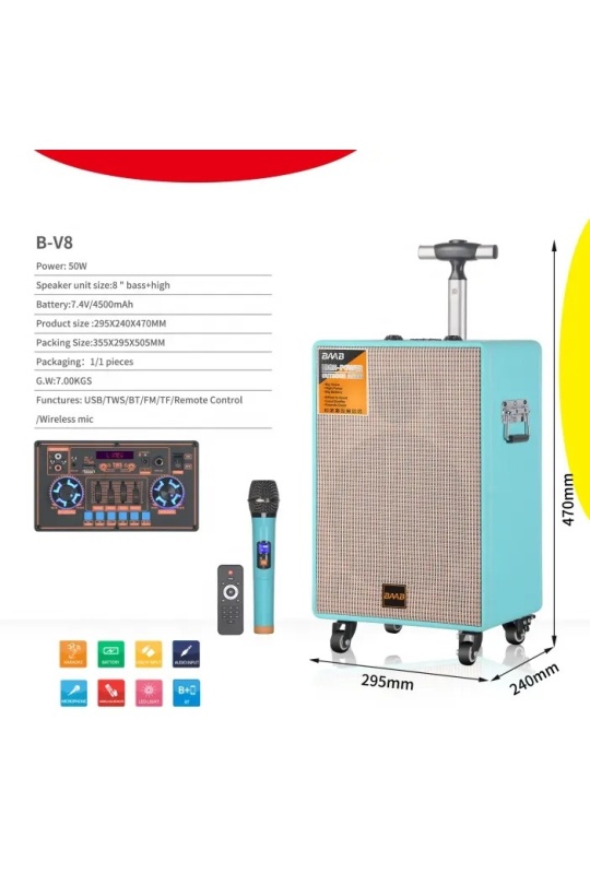 Ds-V8 Taşınabilir Şarjlı Hoparlör