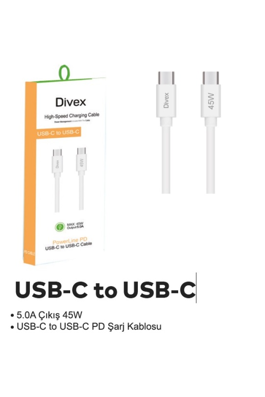 Divex Dc-140 Type-C To Type-C Şarj Kablosu