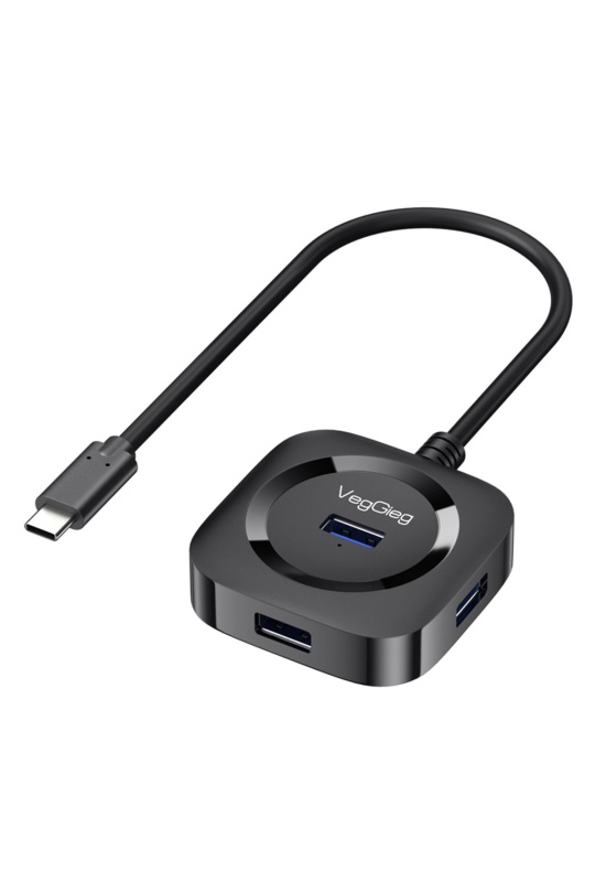 VegGieg 4 Portlu Type-C to USB 3.0 Çoklayıcı Hub Siyah, Type-C üzerinden bilgisayarınıza 4 adet USB 3.0 bağlantı noktası ekler. Bu sayede klavye, mouse, USB bellek ve HDD gibi USB cihazlarını aynı anda kullanmanıza olanak tanır. Micro USB (5V2A) dest