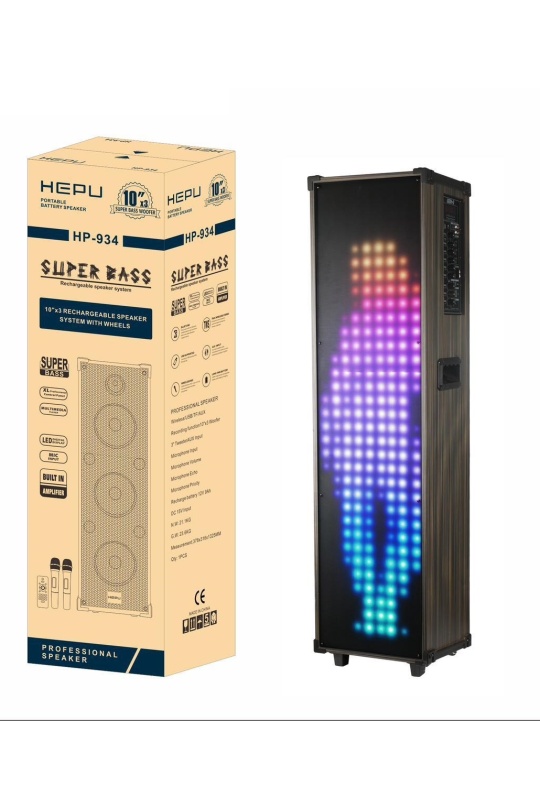Hepu-934 3*10 3 Kanal Taşınabilir Şarjlı Hoparlör