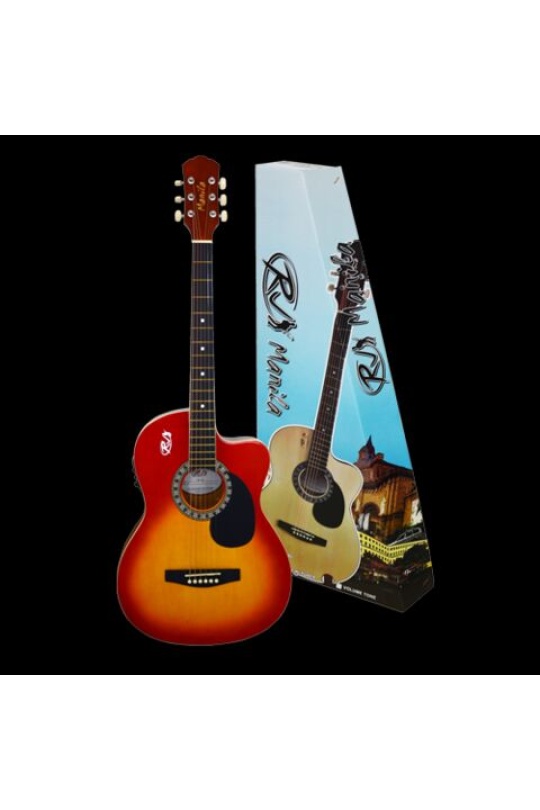 Manilla İnce Kasa Travel(Seyahat) 38Elektro Akustik Gitar Sb/Günbatımı