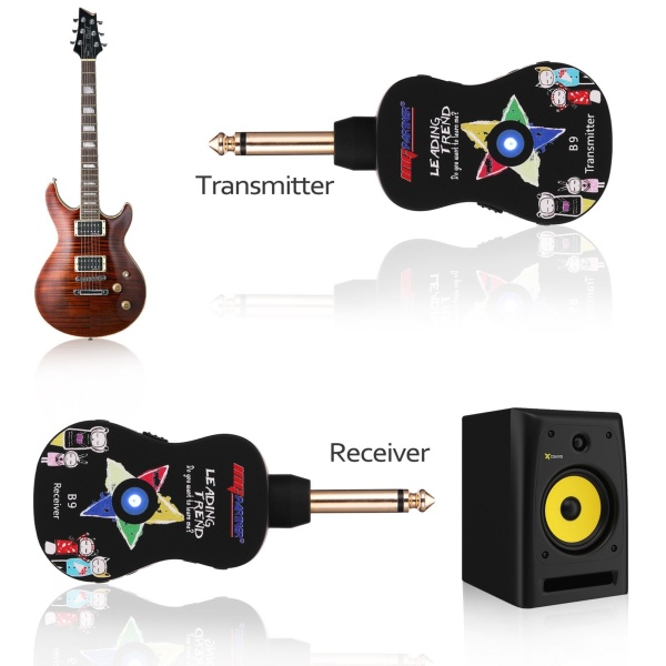 INGPARTNER B9 Kablosuz Gitar Sistemi 4 Kanal Gitar Verici