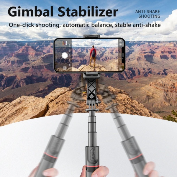 L19 Gimbal 3 Eksenli+selfie+tripod uzaktan kumandalı Telefon  Sabitleyici