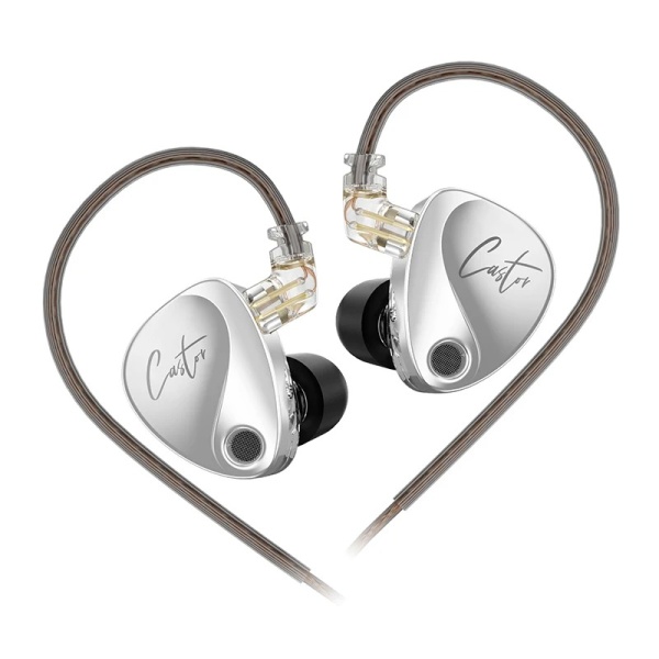 KZ Castor Kulak HiFi Kulaklık 2 Dinamik High-end Ayarlanabilir dengeli armatür In-Ear Monitör Kulakiçi Kulaklık (Silver-Gri)