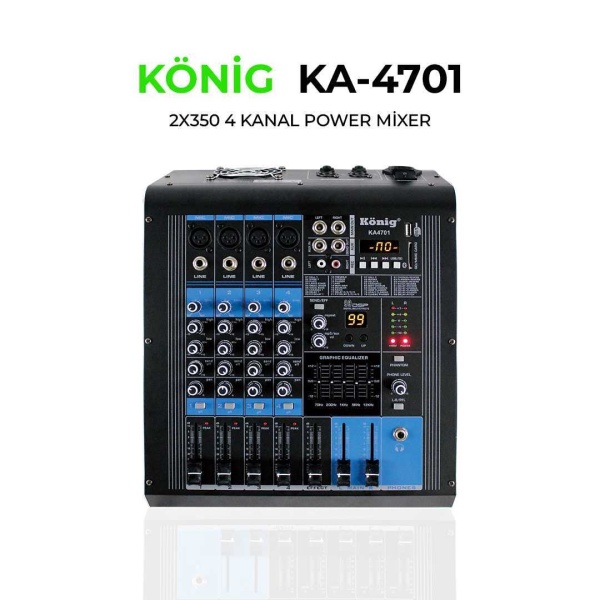 König Ka-4701 P 4 Kanal Power Mixer 2X350W
