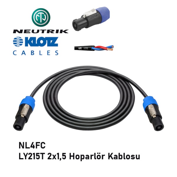 Spekon Hazır Kablo 2x1,5 Klotz Neutrik 2 Metre Hazır Kablo