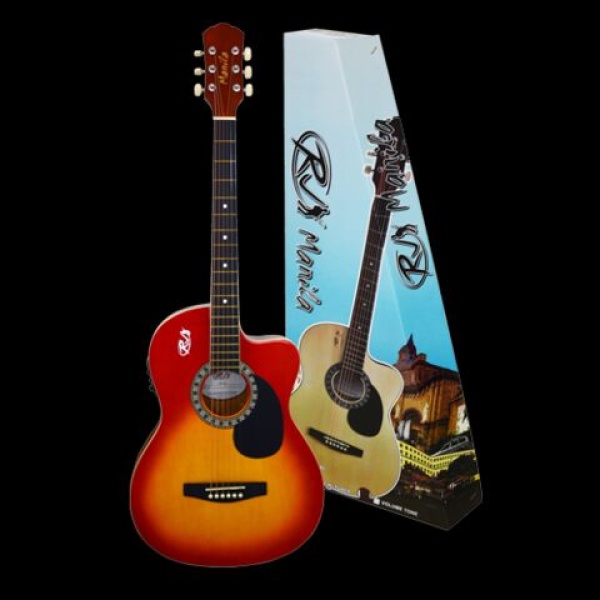 Manilla İnce Kasa Travel(Seyahat) 38Elektro Akustik Gitar Sb/Günbatımı