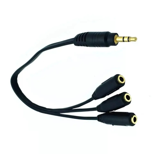1 input to 3 output stereo audio splitter cable 30cm