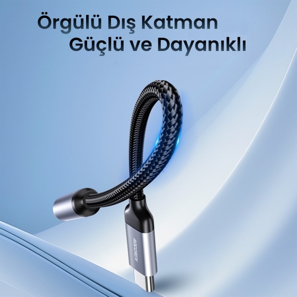 Rocoren DAC Çipli Type-C to 3.5mm Jack Aux Ses Dönüştürücü Çevirici Kablo Adaptör
