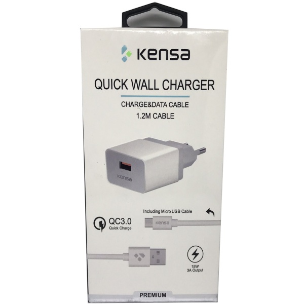 Kensa Usb Wall Charger Lightning Qc-50 Hızlı Şarj Kablolu