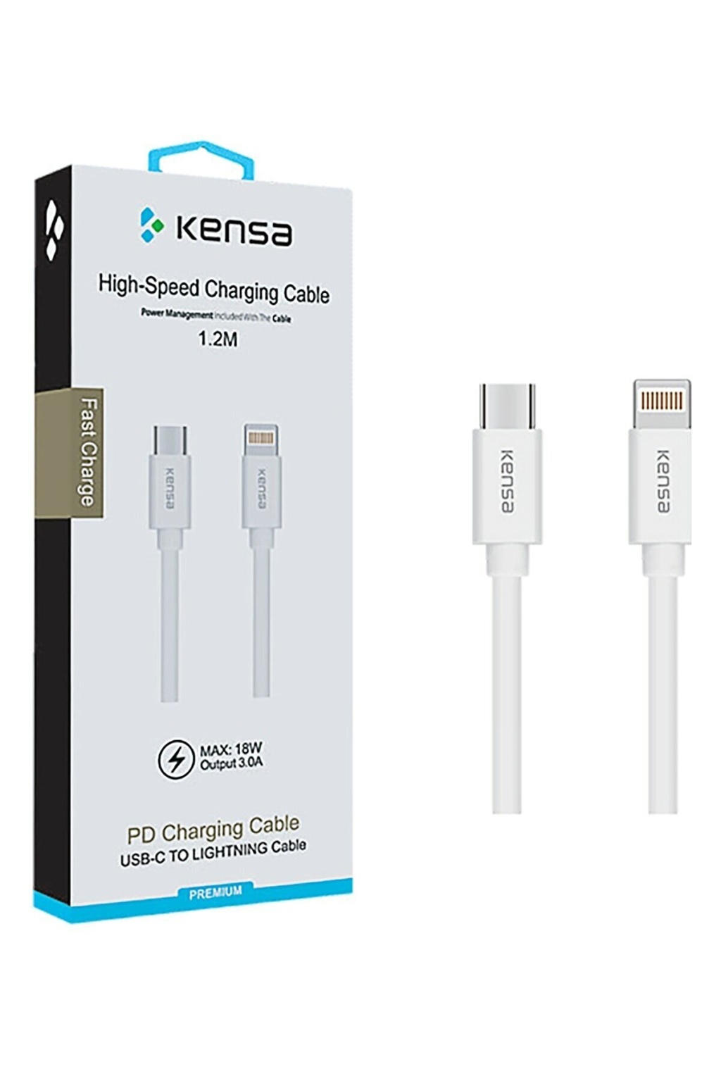 KENSA PC40 USB C LİGHTNİNG HIZLI ŞARJ KABLOSU