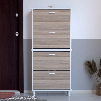 Modilayn UMAY 2 Li Kapı Önü 72 x 160 x25, 5 cm’ lik 4 Düşer Kapak 8 Göz Bölmeli Ayakkabılık