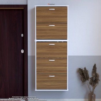 Modilayn VARBİ UMAY 2 Li Asma Kapı Önü 72 x 181 x 25, 5 cm’ lik 5 Düşer Kapak 10 Göz Bölmeli Ayakkabılık