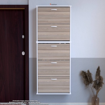 Modilayn VARBİ UMAY 2 Li Asma Kapı Önü 72 x 181 x 25, 5  5 Düşer Kapak 10 Bölmeli Ayakkabılık