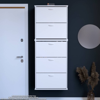 Modilayn VARBİ UMAY 2 Li Asma Kapı Önü 72 x181x 25, 5 cm’ lik 5 Düşer Kapak 10 Göz Bölmeli Ayakkabılık