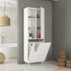 DİLSU 57x165 cm Kirli Çamaşır Sepetli Banyo Dolabı, Erzak Sepetli Mutfak Dolabı, Oyuncak Sepetli Çocuk Odası Dolabı