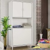 IŞILTI 75x165 cm 2 Sepetli 2 Kapaklı Çok Amaçlı Dolap, Banyo Dolabı, Mutfak Dolabı