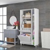 İLKİN 90x183 cm Kirli Çamaşır Sepetli Banyo Dolabı, Çok Amaçlı Sepetli Banyo Dolabı, Kirli Çamaşır Sepeti