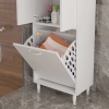 GAMZEM  50x140 cm Kirli Çamaşır Sepetli Banyo Dolabı