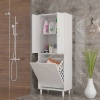 GAMZEM  50x140 cm Kirli Çamaşır Sepetli Banyo Dolabı