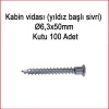 Metal Galvaniz Kabin vidası (yıldız başlı sivri) Ø6,3x50mm 100 Adet Kargo bedava
