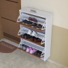 Modilayn MİHRA 72 X 112 X 25,5 cm Düşer Kapaklı 3 Katlı Ayakkabılık -Ceviz