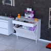 Modilayn EMİR 100x88x32,5 cm 3 Göz Sepetli kirli çamaşır pratik  düzenleyici dolap