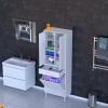 Modilayn YENİ AFRA 55x173x32,5 cm lik 1 Çekmece, 1 Göz Sepet, 2 Kapak, 8 Raf Dar Alan Banyo Dolabı
